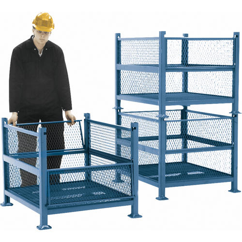 Open Mesh Containers, 2 Drop Gates, 2500 lbs. Capacity, 34.5" W x 40.5" D x 32.25" H Waymarc Industries Inc