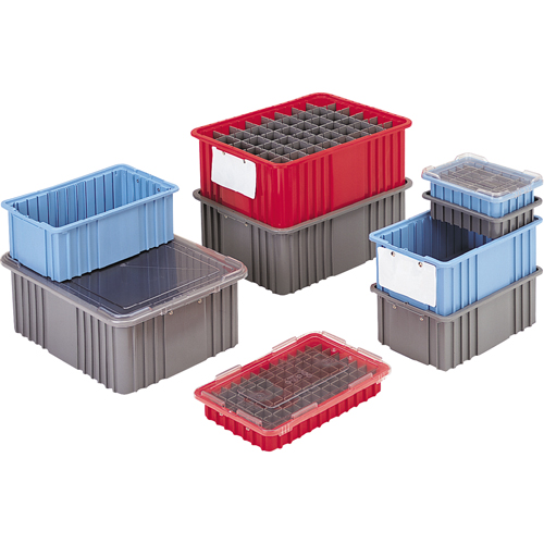 Contenants Divider Box, Poly&eacute;thyl&egrave;ne, 10,8" la x 8,3" p x 2,5" h, Gris Waymarc Industries Inc
