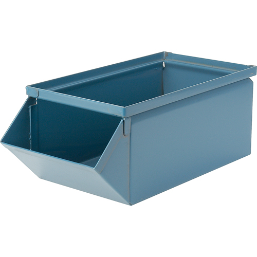 Steel Bin, 100 lbs. Cap., 12" W x 20-1/2" D x 9-1/2" H, Blue Waymarc Industries Inc