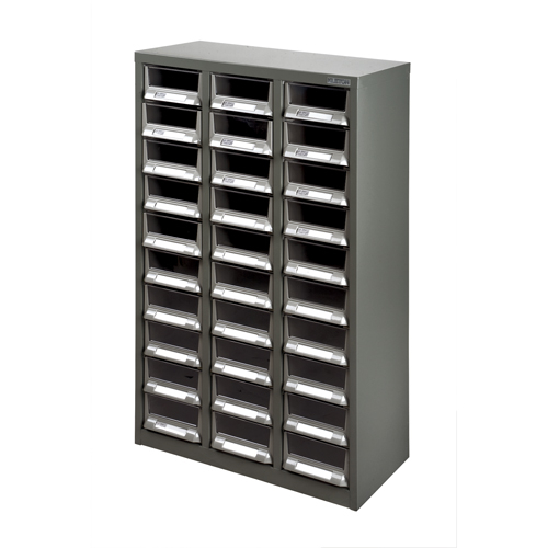 Casiers pour pi&egrave;ces KPC-200, Acier galvanis&eacute;, 30 tiroirs, 21-3/10" x 10-2/5" x 36-9/10", Gris Waymarc Industries Inc
