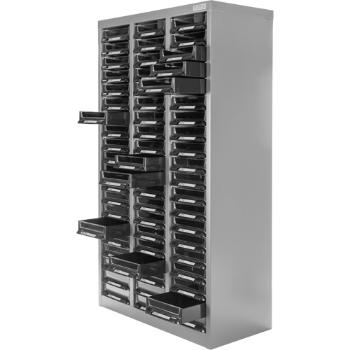 Casiers pour pi&egrave;ces KPC-300, Acier galvanis&eacute;, 60 tiroirs, 21-3/10" x 10-2/5" x 36-9/10", Gris Waymarc Industries Inc