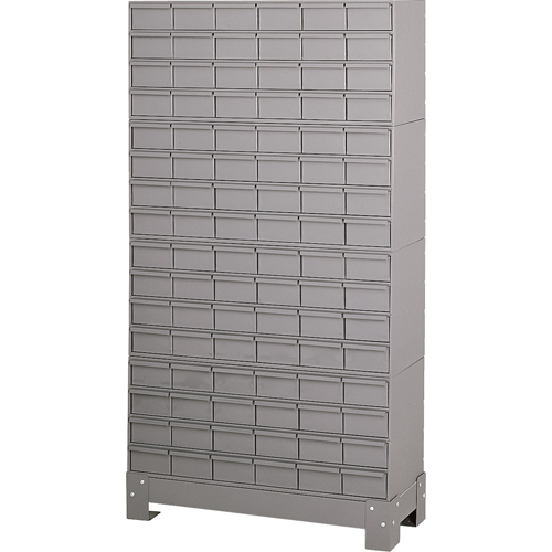 Casiers &agrave; tiroirs industriels avec base, 96 tiroirs, 34-1/8" la x 12-1/4" p x 62-1/2" h, Gris Waymarc Industries Inc