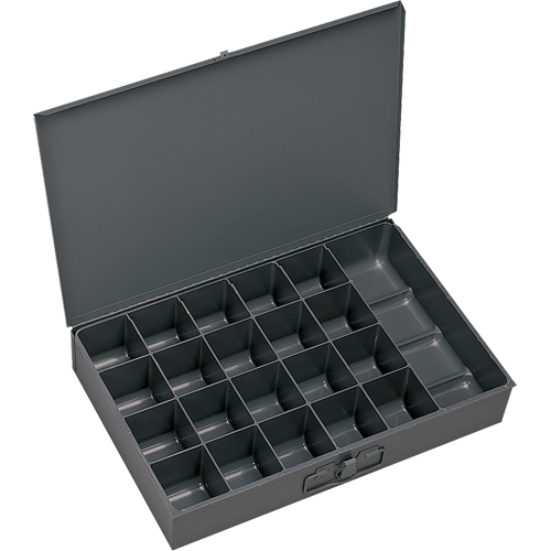 Boîtes &agrave; fond courb&eacute;, Acier, 21 compartiments, 18" la x 12" p, 3" h, Gris Waymarc Industries Inc