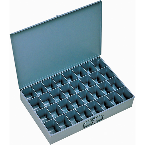Boîtes &agrave; fond courb&eacute;, Acier, 32 compartiments, 18" la x 12" p, 3" h, Gris Waymarc Industries Inc