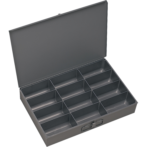 Boîtes &agrave; fond courb&eacute;, Acier, 12 compartiments, 13 3/8" la x 9-1/4" p, 2" h, Gris Waymarc Industries Inc