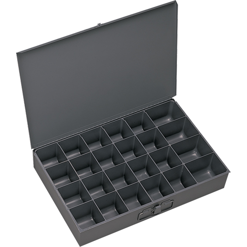 Boîtes &agrave; fond courb&eacute;, Acier, 24 compartiments, 13-3/8" la x 9-1/4" p, 2" h, Gris Waymarc Industries Inc