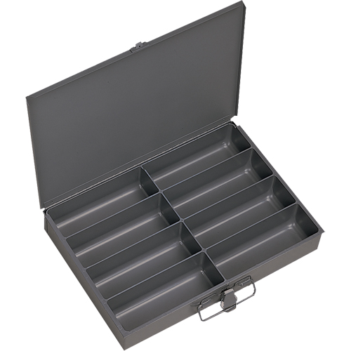 Compartment Scoop Boxes, Steel, 8 Slots, 13-3/8" W x 9-1/4" D x 2" H, Grey Waymarc Industries Inc