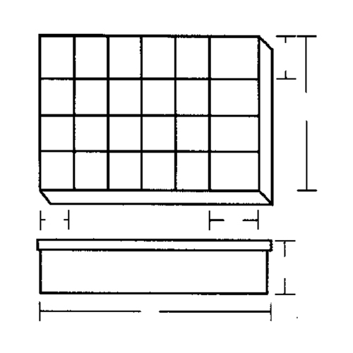 Boîte &agrave; compartiments, Plastique, 24 compartiments, 18-1/2" la x 13" p, 3" h, Gris Waymarc Industries Inc
