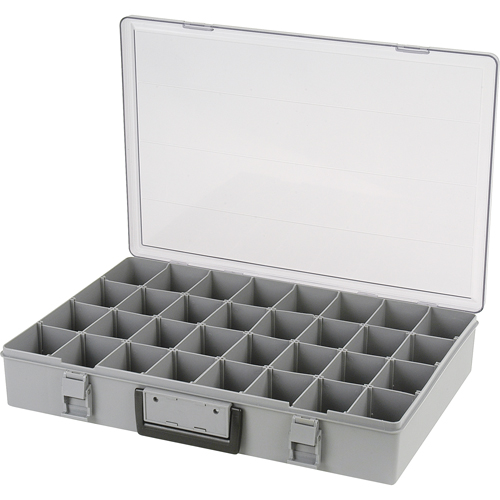 Boîte &agrave; compartiments, Plastique, 32 compartiments, 18-1/2" la x 13" p, 3" h, Gris Waymarc Industries Inc