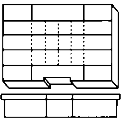Compartment Case, Plastic, 15-1/2" W x 11-3/4" D x 2-1/2" H, Grey Waymarc Industries Inc