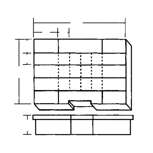 Boîte &agrave; compartiments, Plastique, 24 compartiments, 15-1/2" la x 11-3/4" p, 2-1/2" h, Gris Waymarc Industries Inc