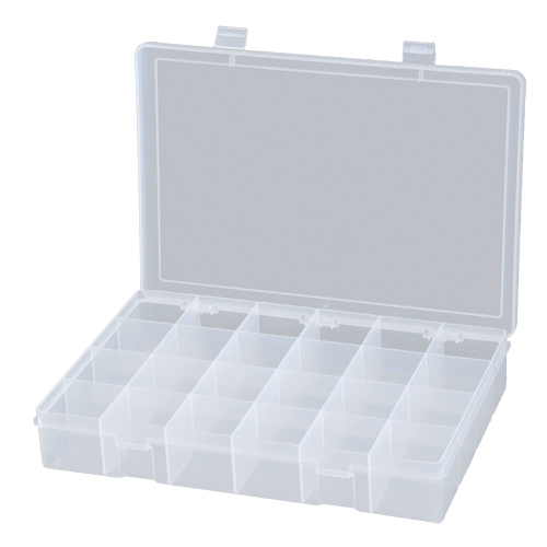 Compact Polypropylene Compartment Cases, 13-1/8" W x 9" D x 2-5/16" H, 24 Compartments Waymarc Industries Inc