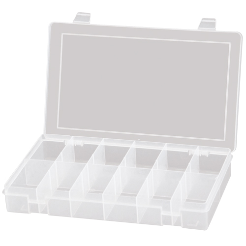 Compact Polypropylene Compartment Cases, 11" W x 6-3/4" D x 1-3/4" H, 12 Compartments Waymarc Industries Inc