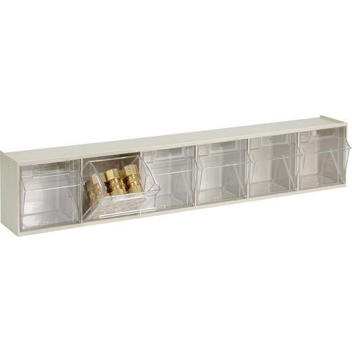 Tip-Out Bins Modular Storage System, 23-5/8" W x 3-5/8" D x 4-1/2" H, 6 Drawers Waymarc Industries Inc