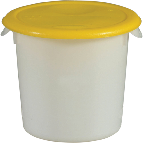 Round Storage Containers, 7-4/5" H x 8-1/2" D, 3.79 L Capacity, White Waymarc Industries Inc
