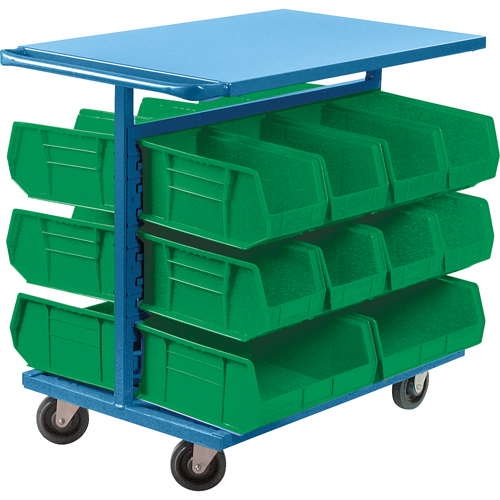 Chariot &agrave; bacs avec bacs, &agrave; deux c&ocirc;t&eacute;s, 20 bacs, 24" la x 38-1/2" p x 36-1/2" h Waymarc Industries Inc
