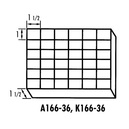 Boîte &agrave; compartiments K-Resin, Plastique, 36 compartiments, 6-9/16" la x 9-5/8" p, 1-1/2" h, Transparent Waymarc Industries Inc