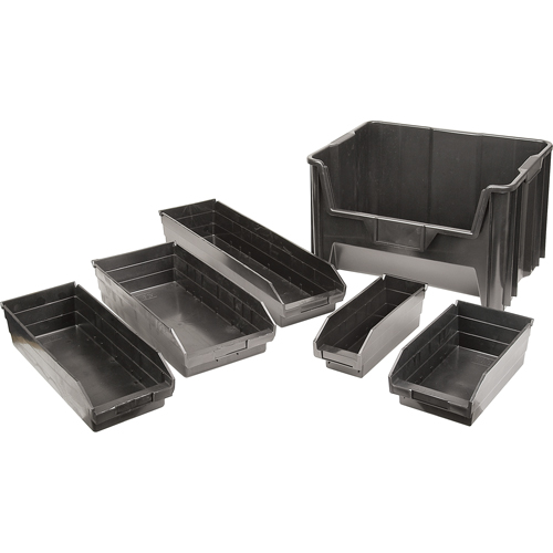 Recycled Shelf Bins, 4-1/8" W x 11-5/8" D x 4" H, 30 lbs. Capacity Waymarc Industries Inc