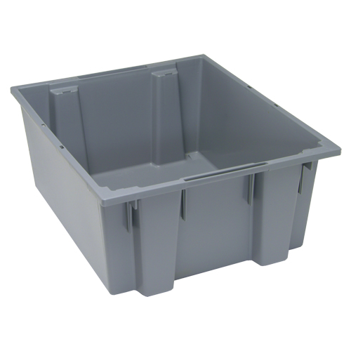 Stack & Nest Totes, 10" x 23.5" x 19.5", Grey Waymarc Industries Inc