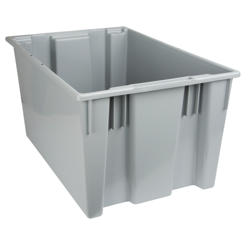 Stack & Nest Totes, 15" x 29.5" x 19.5", Grey Waymarc Industries Inc