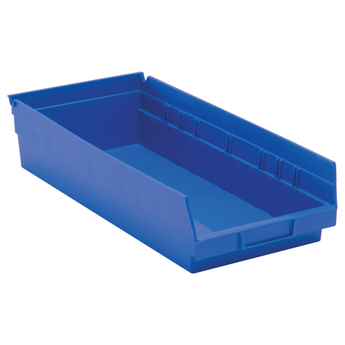 Shelf Bins, 8-3/8" W x 4" H x 17-7/8" D, Blue, 40 lbs. Capacity Waymarc Industries Inc