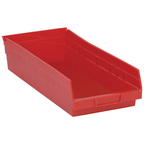 Bacs de rangement pour tablettes, 8-3/8" la x 4" H x 17-7/8" p, Rouge, Capacit&eacute; 40 lb Waymarc Industries Inc