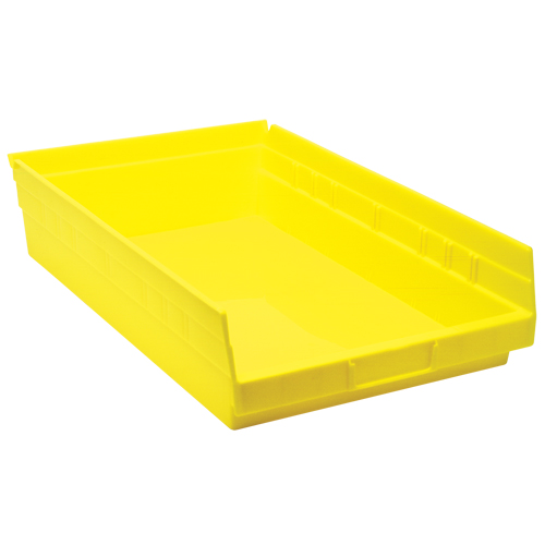 Shelf Bins, 11-1/8" W x 4" H x 17-7/8" D, Yellow, 40 lbs. Capacity Waymarc Industries Inc