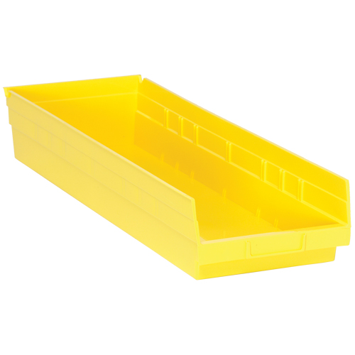 Bacs de rangement pour tablettes, 8-3/8" la x 4" H x 23-5/8" p, Jaune, Capacit&eacute; 50 lb Waymarc Industries Inc