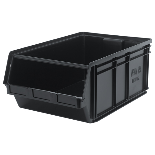 Recycled MAGNUM Bin, 11-7/8" H x 18-3/8" W x 29" D, 150 lbs. Capacity, Black Waymarc Industries Inc