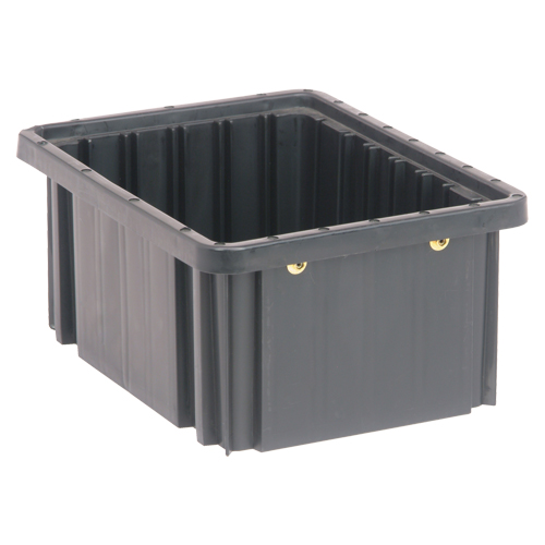 Conductive Dividable Grid Containers, Polypropylene, 8-1/4" W x 10-7/8" D x 5" H, Black Waymarc Industries Inc