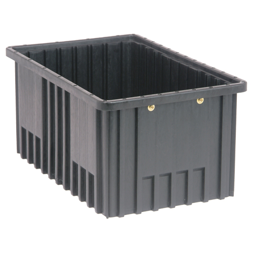 Conductive Dividable Grid Containers, Polypropylene, 10-7/8" W x 16-1/2" D x 8" H, Black Waymarc Industries Inc