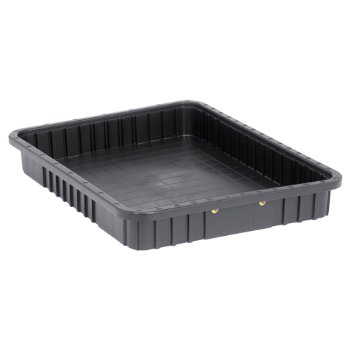 Conductive Dividable Grid Containers, Polypropylene, 17-1/2" W x 22-1/2" D x 3" H, Black Waymarc Industries Inc