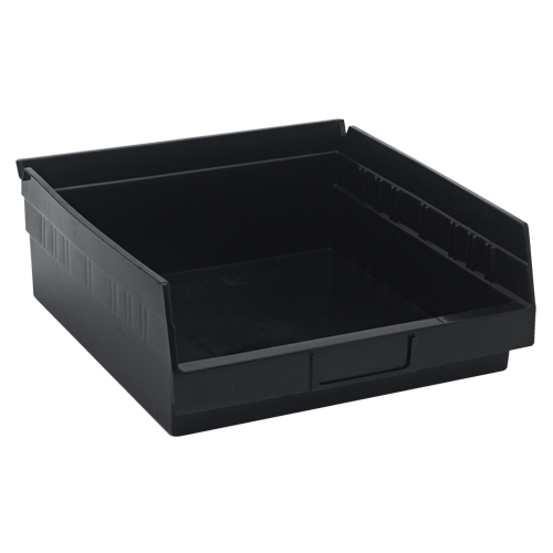Economy Shelf Bin, 11-1/8" W x 4" H x 11-5/8" D, Black Waymarc Industries Inc