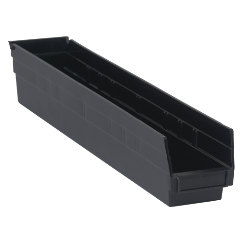Economy Shelf Bin, 4-1/8" W x 4" H x 23-5/8" D, Black Waymarc Industries Inc