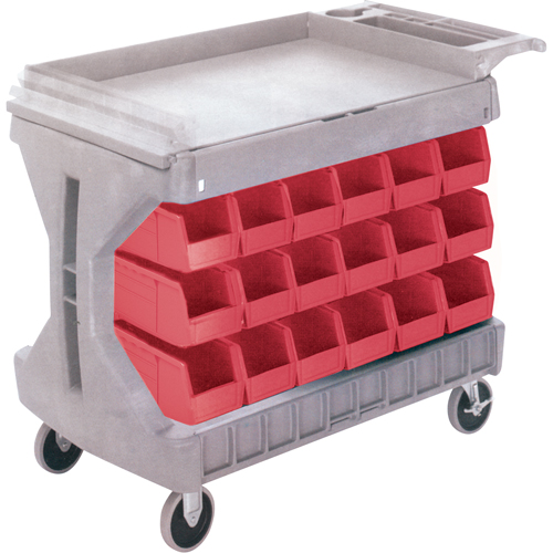 Pro Cart With Blue Bins, Double-sided, 36 bins, 45-5/18" W x 24" D x 34-3/4" H Waymarc Industries Inc