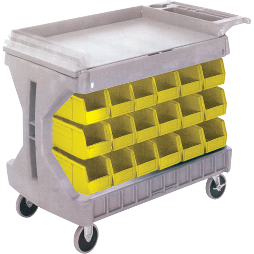 Pro Cart With Yellow Bins, Double-sided, 36 bins, 45-5/18" W x 24" D x 34-3/4" H Waymarc Industries Inc