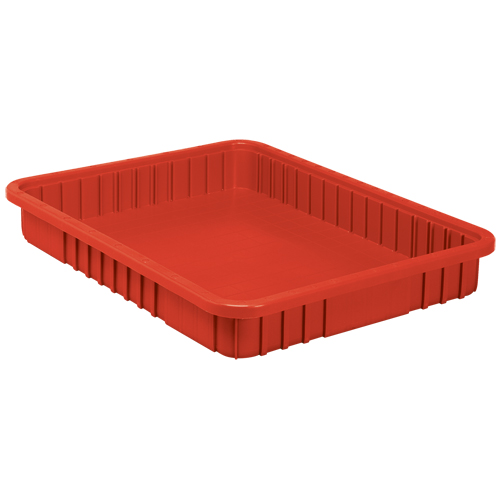Contenants Divider Box, Plastique, 22,5" la x 17,5" p x 3" h, Rouge Waymarc Industries Inc