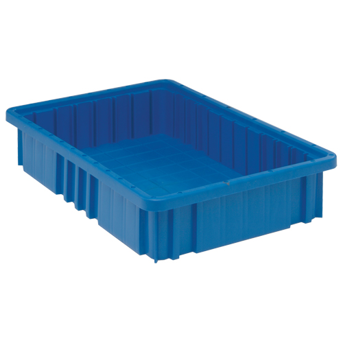 Divider Box&reg; Containers, Plastic, 16.5" W x 10.9" D x 3.5" H, Blue Waymarc Industries Inc