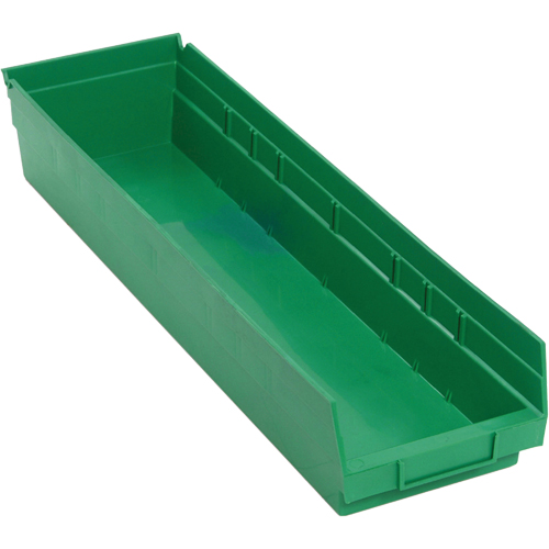 Shelf Bins, 6-5/8" W x 4" H x 23-5/8" D, Green, 50 lbs. Capacity Waymarc Industries Inc