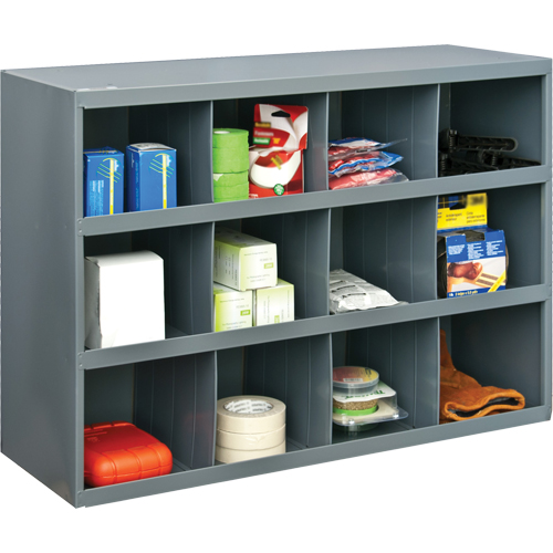 Armoires pour bacs de rangement, Acier, 12 tiroirs, 33-3/4" x 12" x 23-7/8", Gris Waymarc Industries Inc