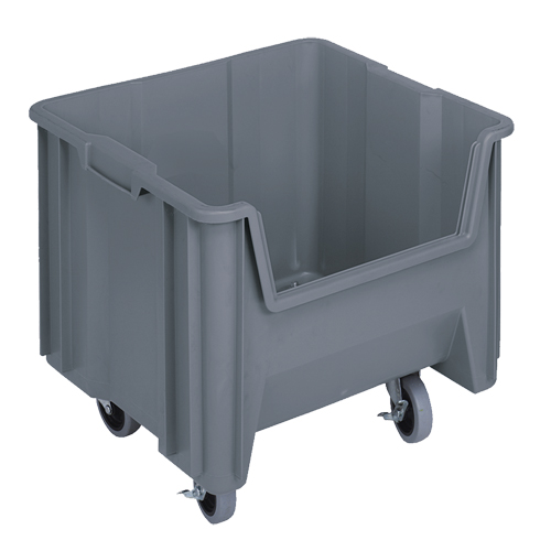 Bac g&eacute;ant mobile empilable, 12-1/2" ha x 16-1/2" la x 17-1/2" p, Capacit&eacute; de 250 lb, Gris Waymarc Industries Inc