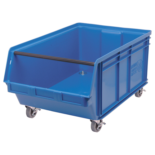 Mobile MAGNUM Bin, 14-7/8" H x 18-3/8" W x 29" D, 150 lbs. Capacity, Blue Waymarc Industries Inc