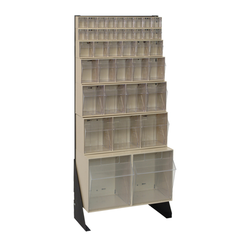Tip-Out Bins Stand, 23-5/8" W x 8" D x 52" H, 38 Drawers Waymarc Industries Inc