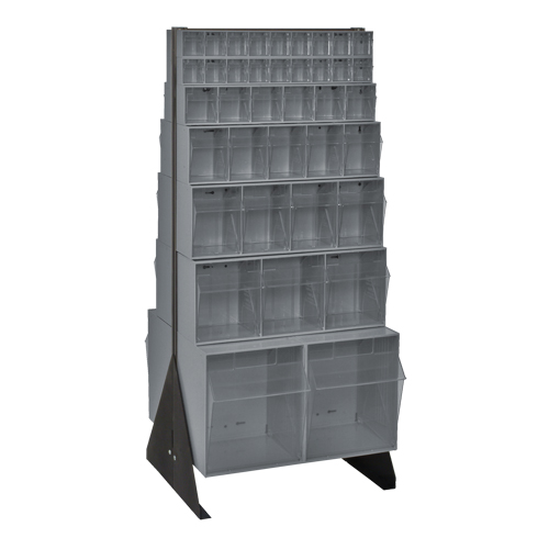 Tip-Out Bins Stand, 23-5/8" W x 16" D x 52" H, 76 Drawers Waymarc Industries Inc