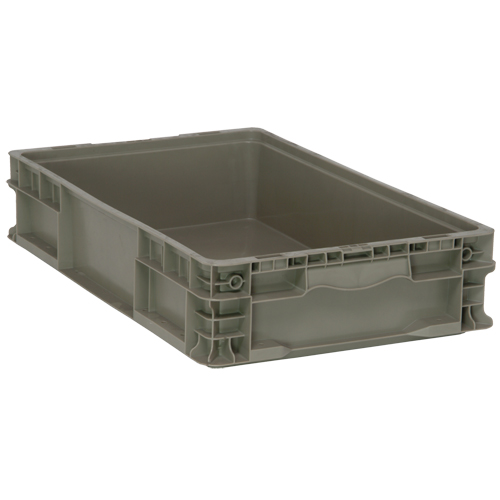 Collapsible Stacking Container, 15" W x 24" D x 5" H, Grey Waymarc Industries Inc