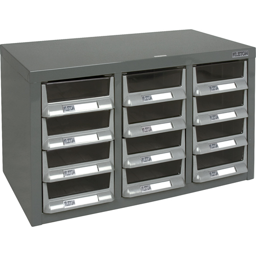 Casiers pour pi&egrave;ces KPC-100 , Acier galvanis&eacute;, 12 tiroirs, 23" x 11-2/5" x 13-4/5", Gris Waymarc Industries Inc