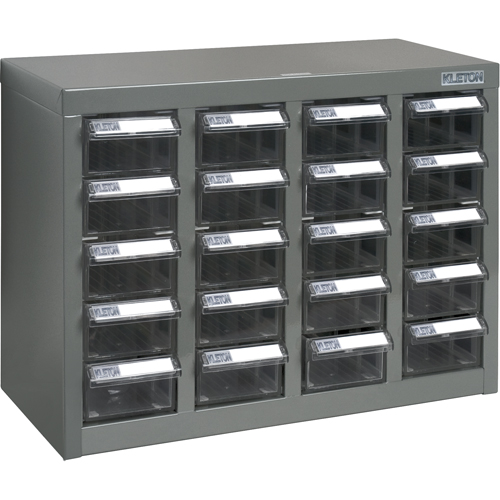 KPC-600 Parts Cabinet, Steel, 20 Drawers, 18-1/3" x 8-2/3" x 13-3/4", Grey Waymarc Industries Inc