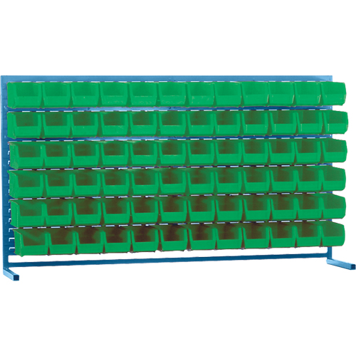 Louvered Rack with Bins, 72 Bins, 72" W x 15" D x 40" H Waymarc Industries Inc