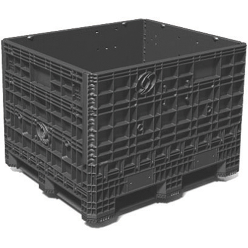 Conteneurs repliables &agrave; usage moyen Bulkpak, 48" lo x 40" la x 34" h, Noir Waymarc Industries Inc