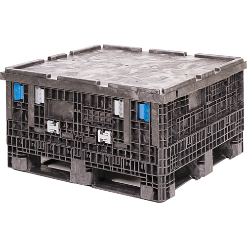 Conteneurs repliables &agrave; usage moyen Bulkpak, 30" lo x 32" la x 25" h, Noir Waymarc Industries Inc